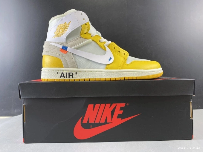 Cheap White Jordan Yellow-Cone Powder AQ0818-149 1 Dark Off-White NRG Air x 0730